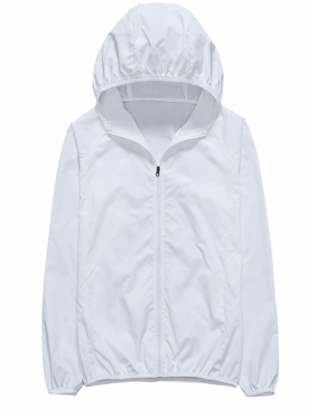 White Hooded Lightweight Jacket - Women's Windbreaker
